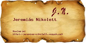 Jeremiás Nikolett névjegykártya