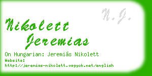 nikolett jeremias business card